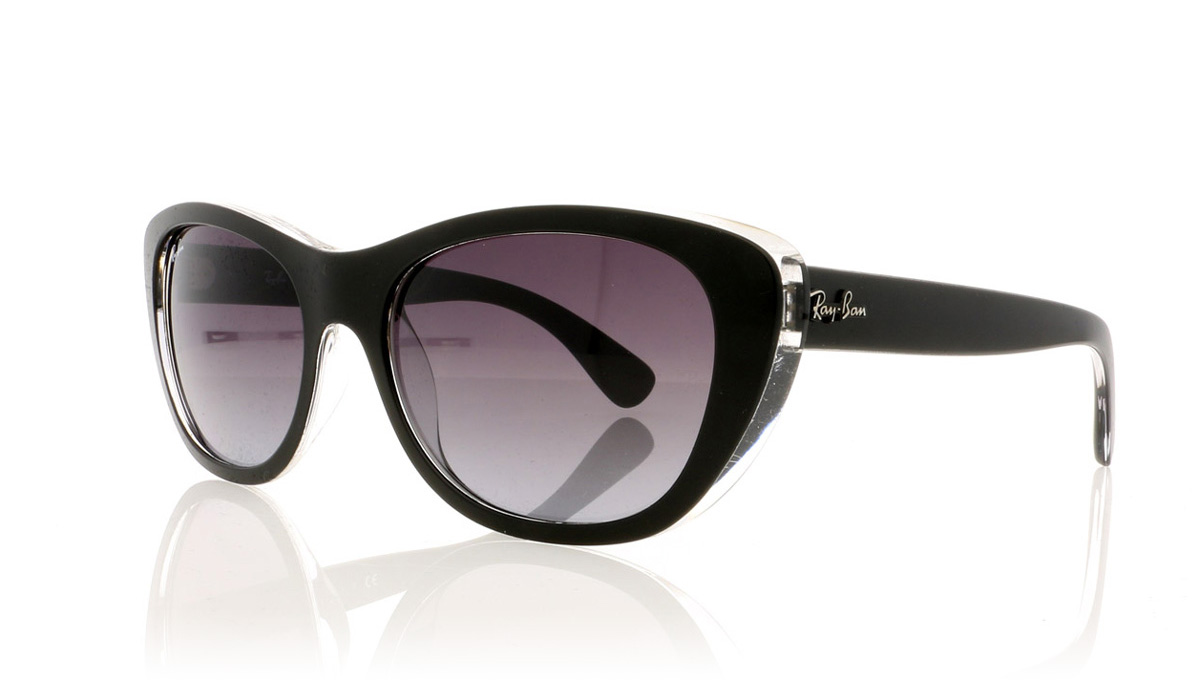 Ray-Ban RB4227 Tp Mt Black On Transp/Gry Grd 60528G Sunglasses