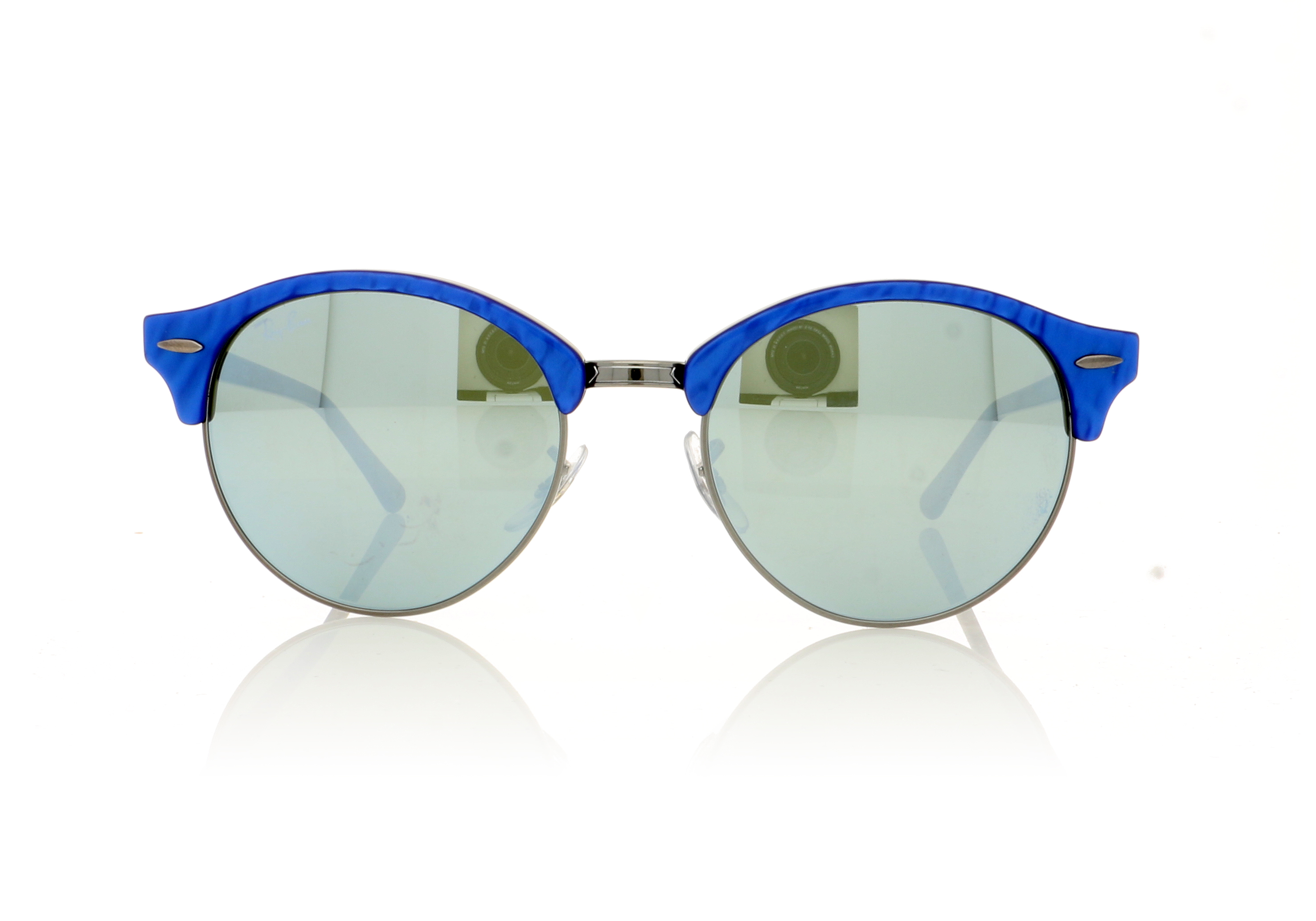 Ray-Ban Clubround 0RB4246 Top Wrinkled Blu On Black 984/30 Sunglasses