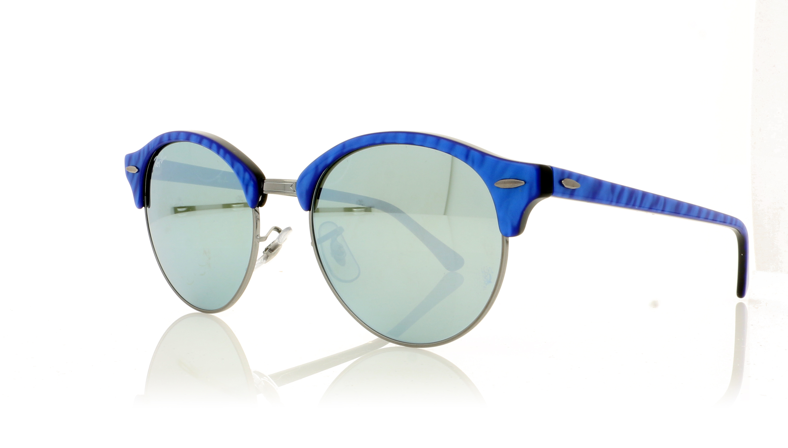 Ray-Ban Clubround 0RB4246 Top Wrinkled Blu On Black 984/30 Sunglasses