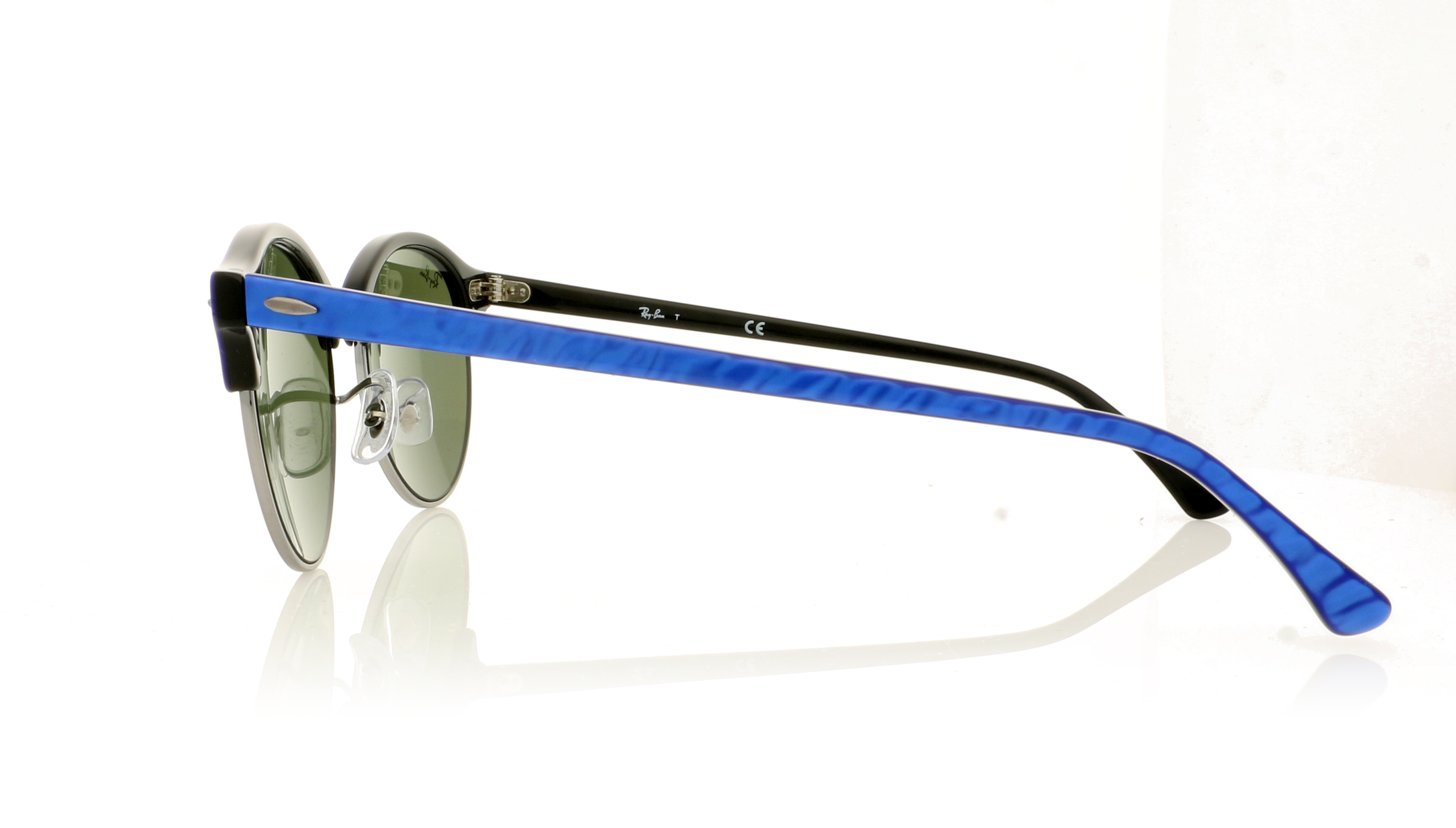 Ray-Ban Clubround 0RB4246 Top Wrinkled Blu On Black 984/30 Sunglasses