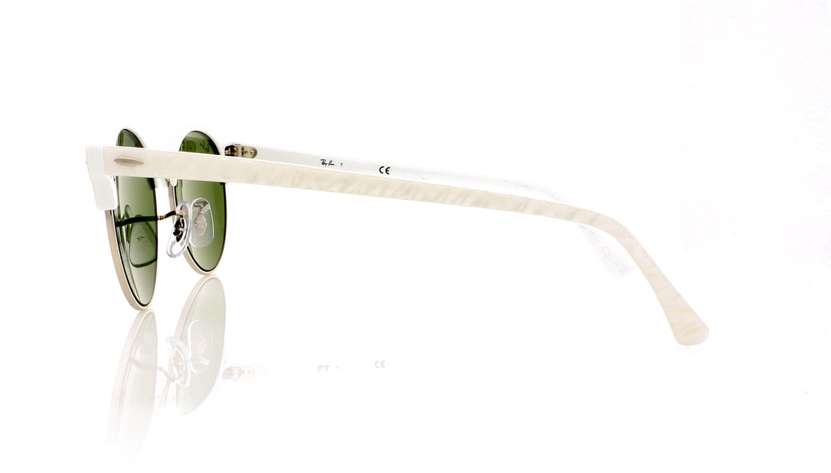 Ray-Ban Clubround RB4246 White/Green Mirror 988/2X Sunglasses