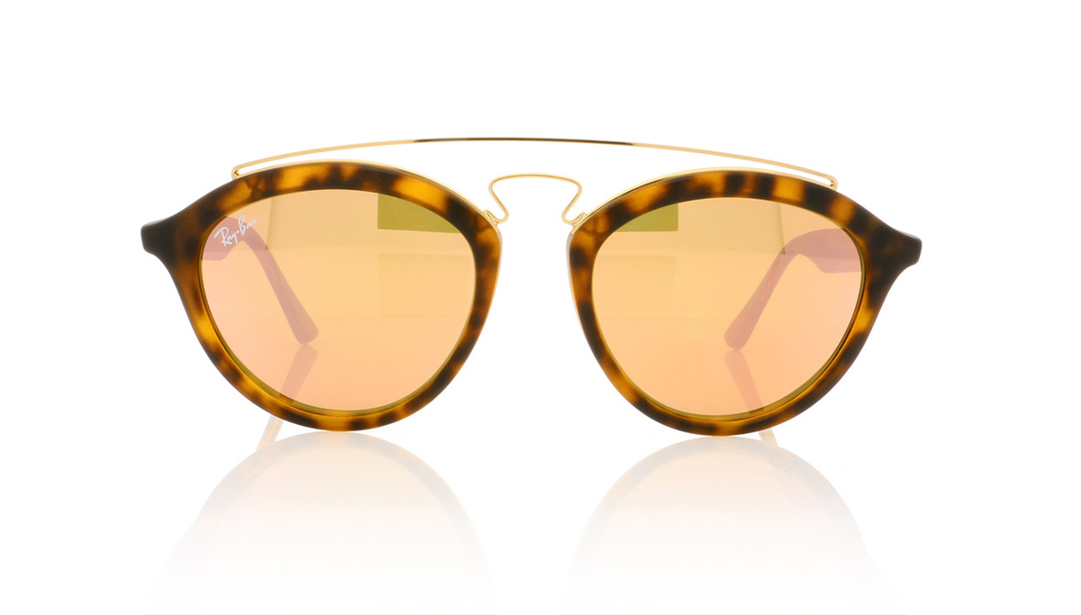 Ray-Ban RB4257 Matte Havana/Light Brown Pink Mirror 60922Y Sunglasses