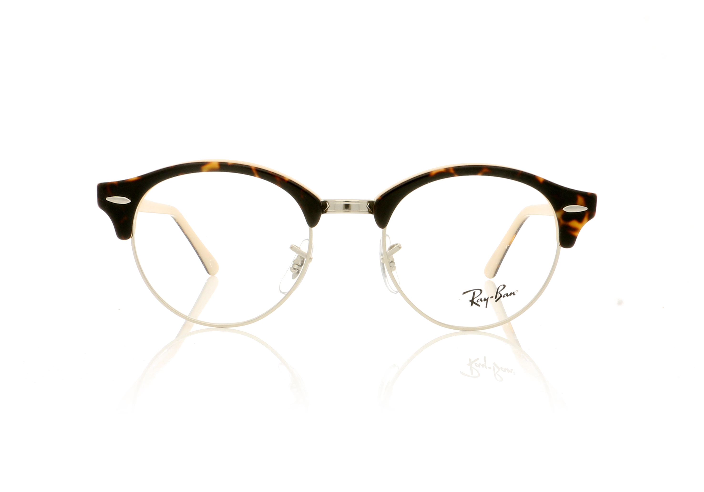 Ray-Ban Clubround 0RX4246V Top Havana On Opal Peach 5239 Glasses