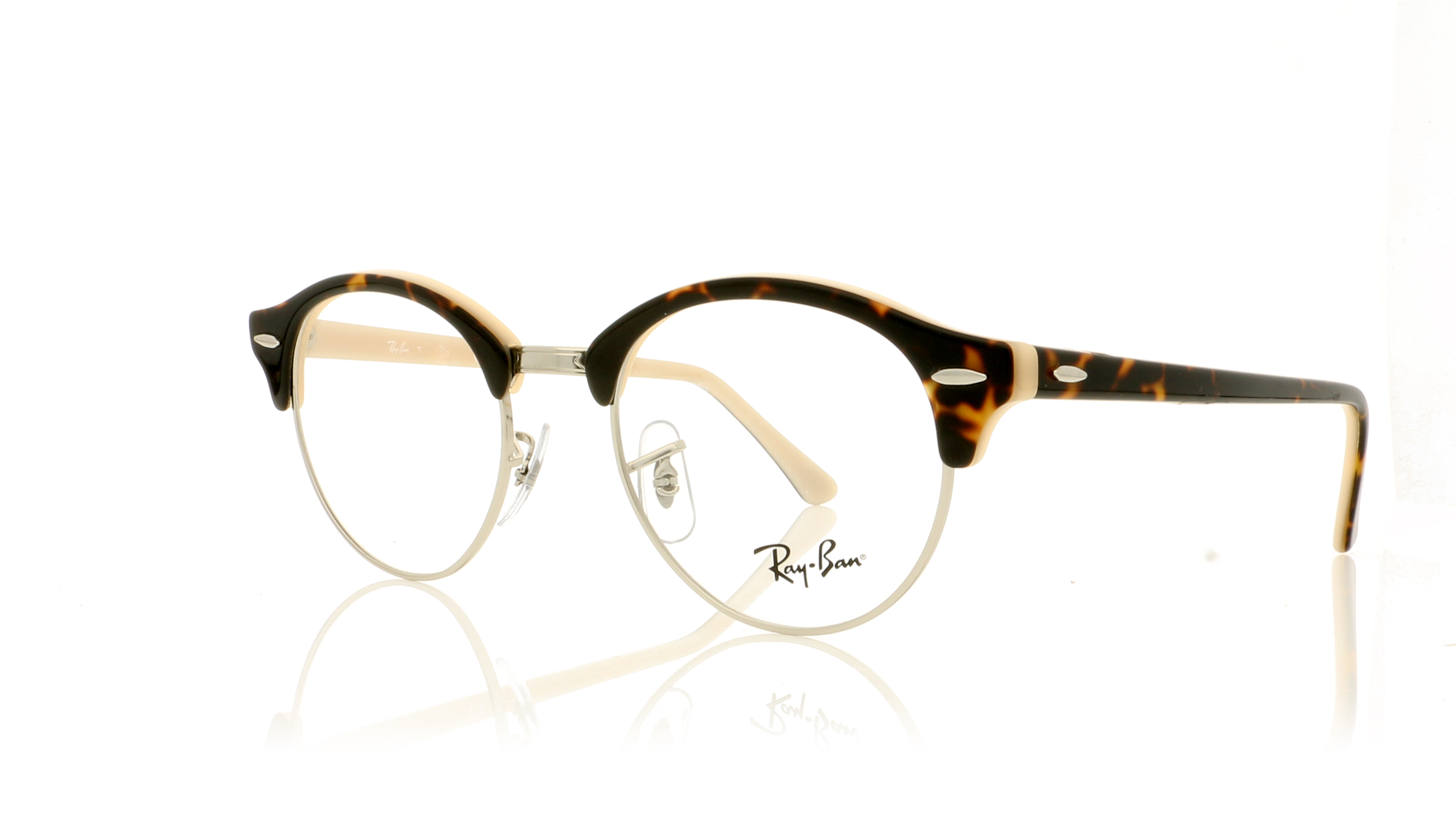 Ray-Ban Clubround 0RX4246V Top Havana On Opal Peach 5239 Glasses