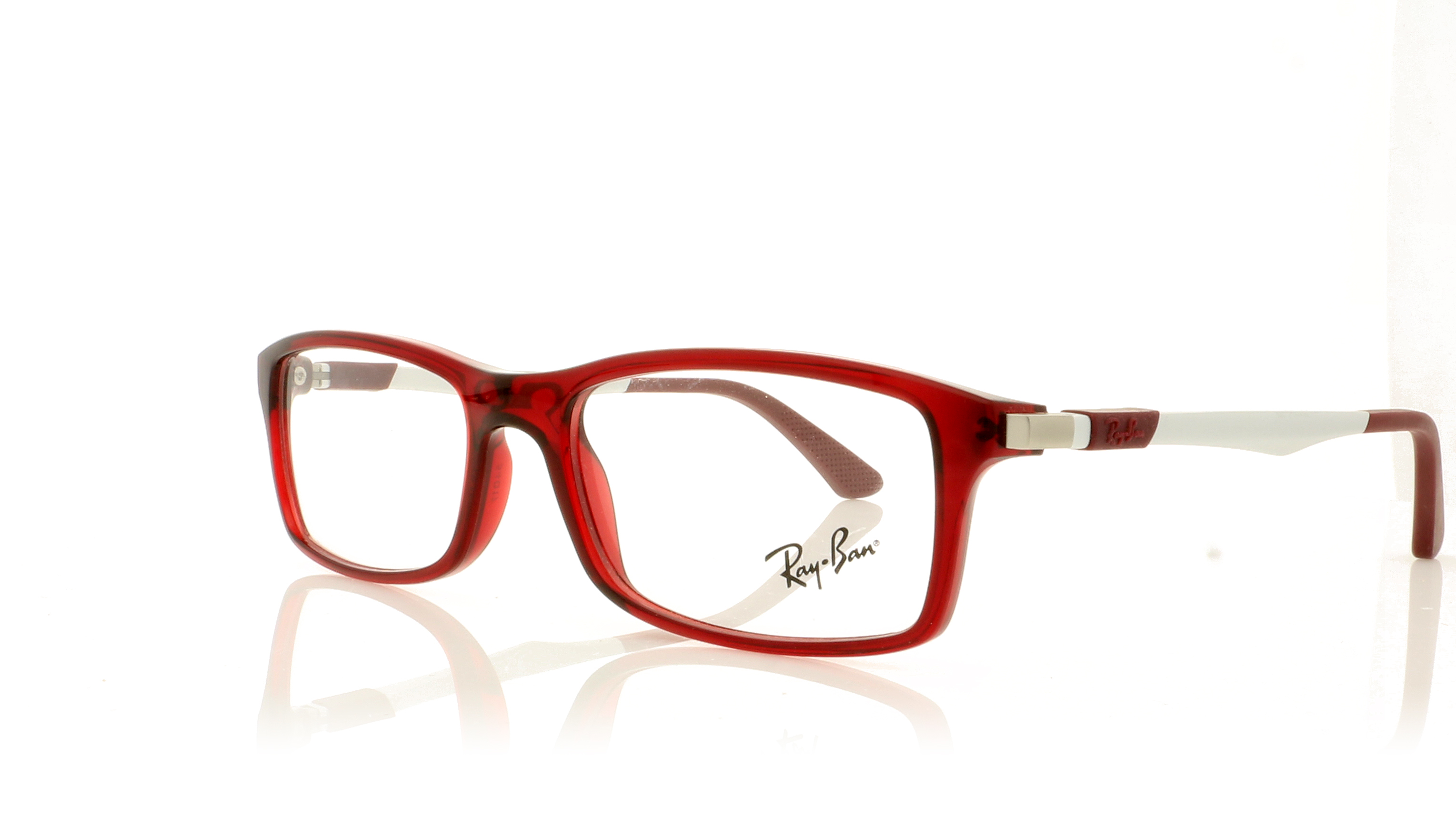 Ray-Ban 0RX7017 Transparent Red 5773 Glasses