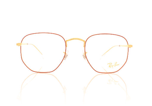 Picture of Ray-Ban 0RX6448 RB6448 3106 Red on Gold Glasses