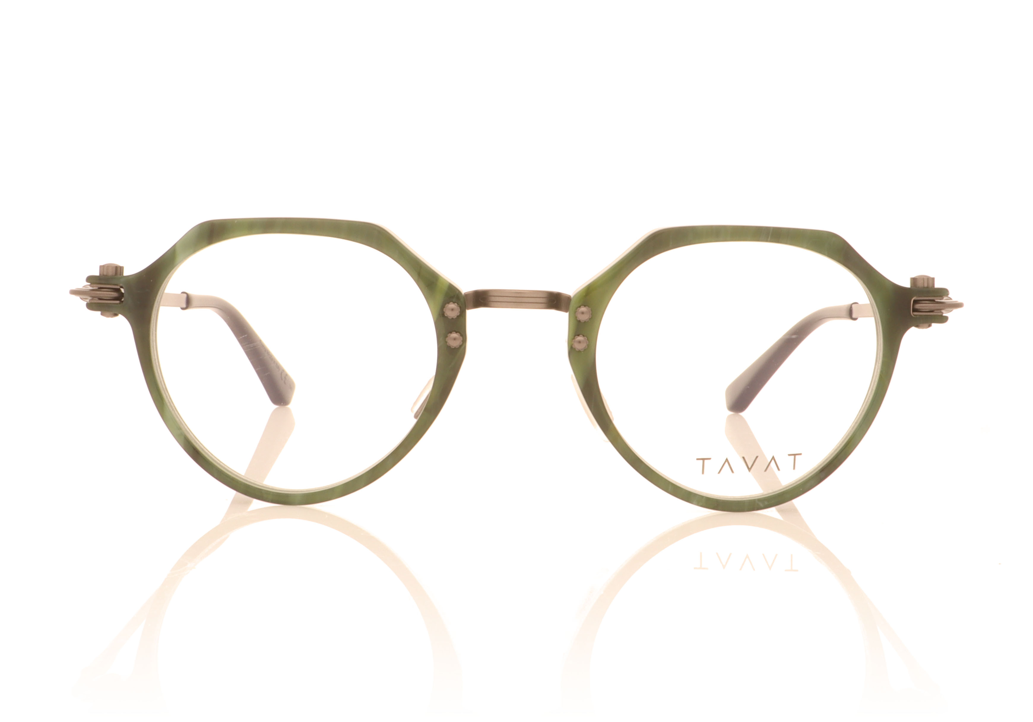 Tavat Soupcan Cinque Green Horn GRN Glasses