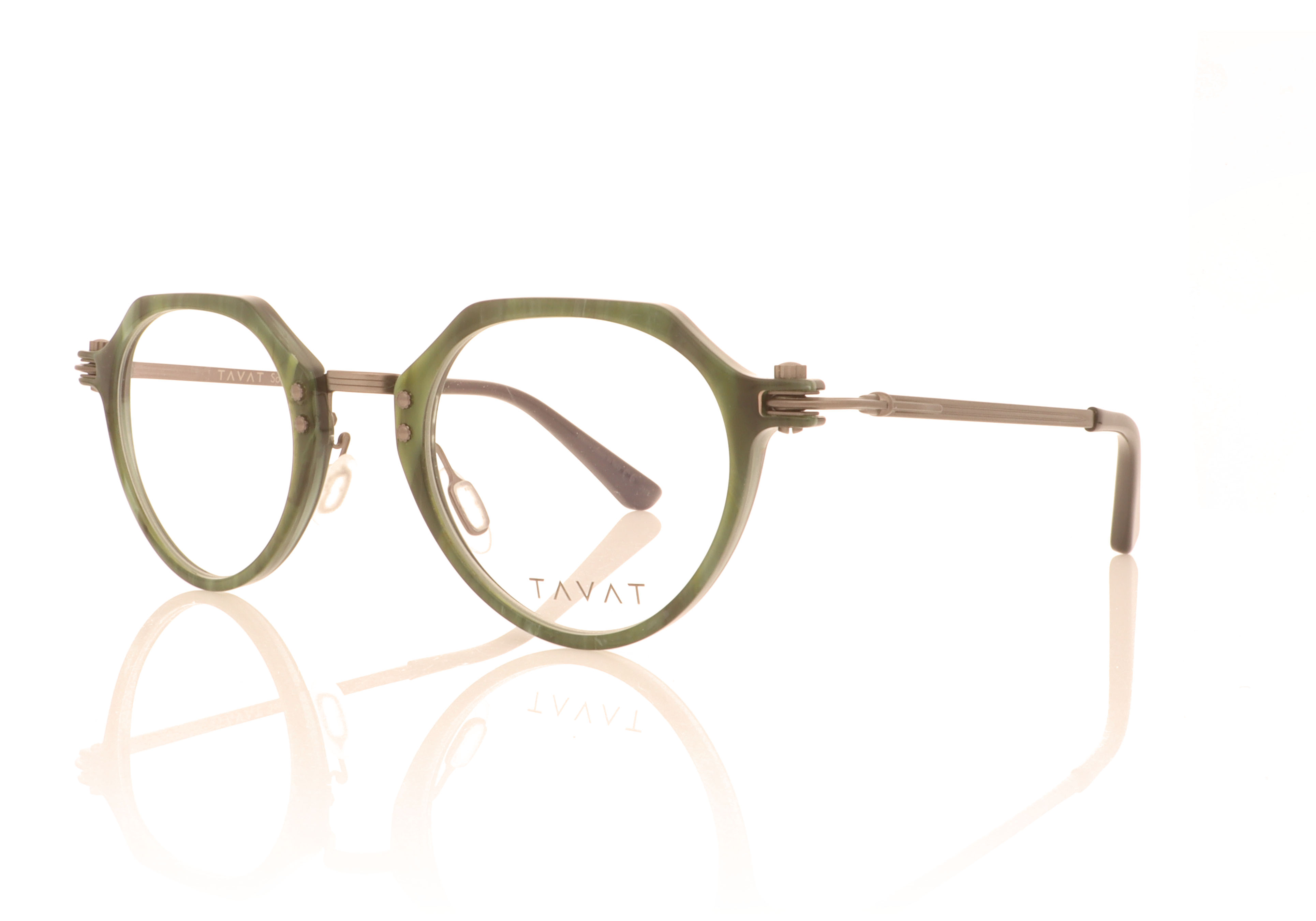 Tavat Soupcan Cinque Green Horn GRN Glasses