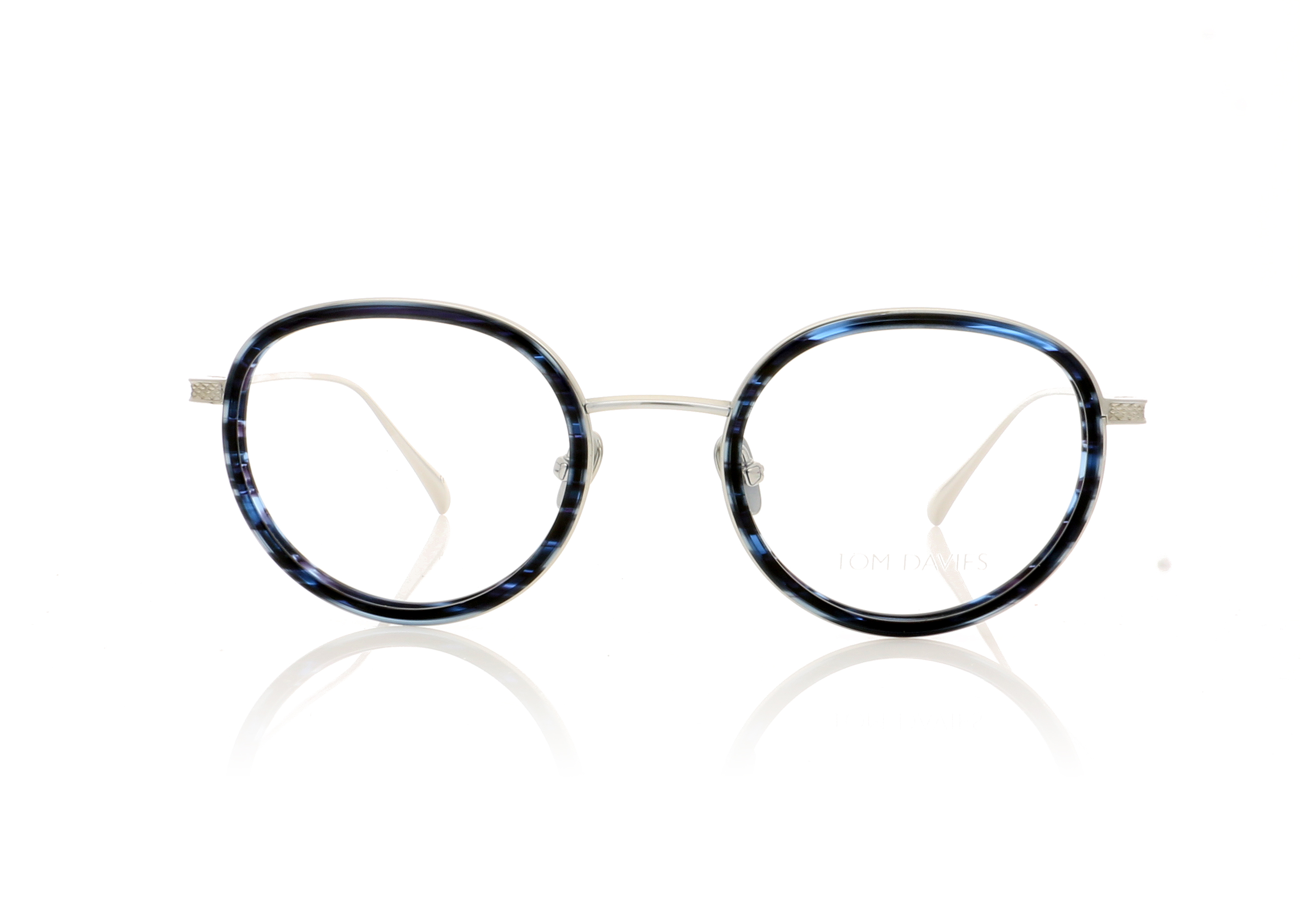 Tom Davies TD635 TD-635 Polished Silver-Smoked Deep Blue PSSDB Glasses