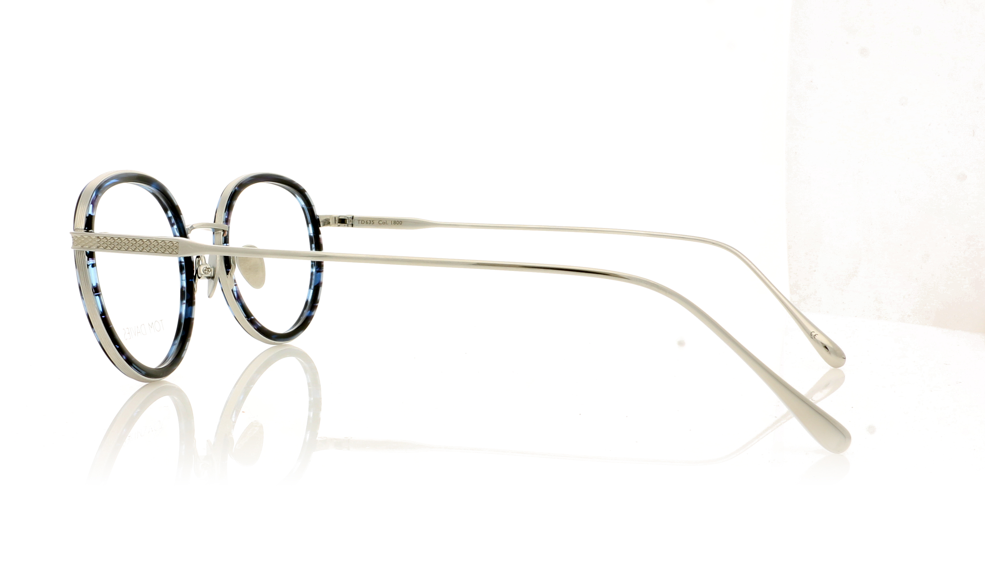 Tom Davies TD635 TD-635 Polished Silver-Smoked Deep Blue PSSDB Glasses