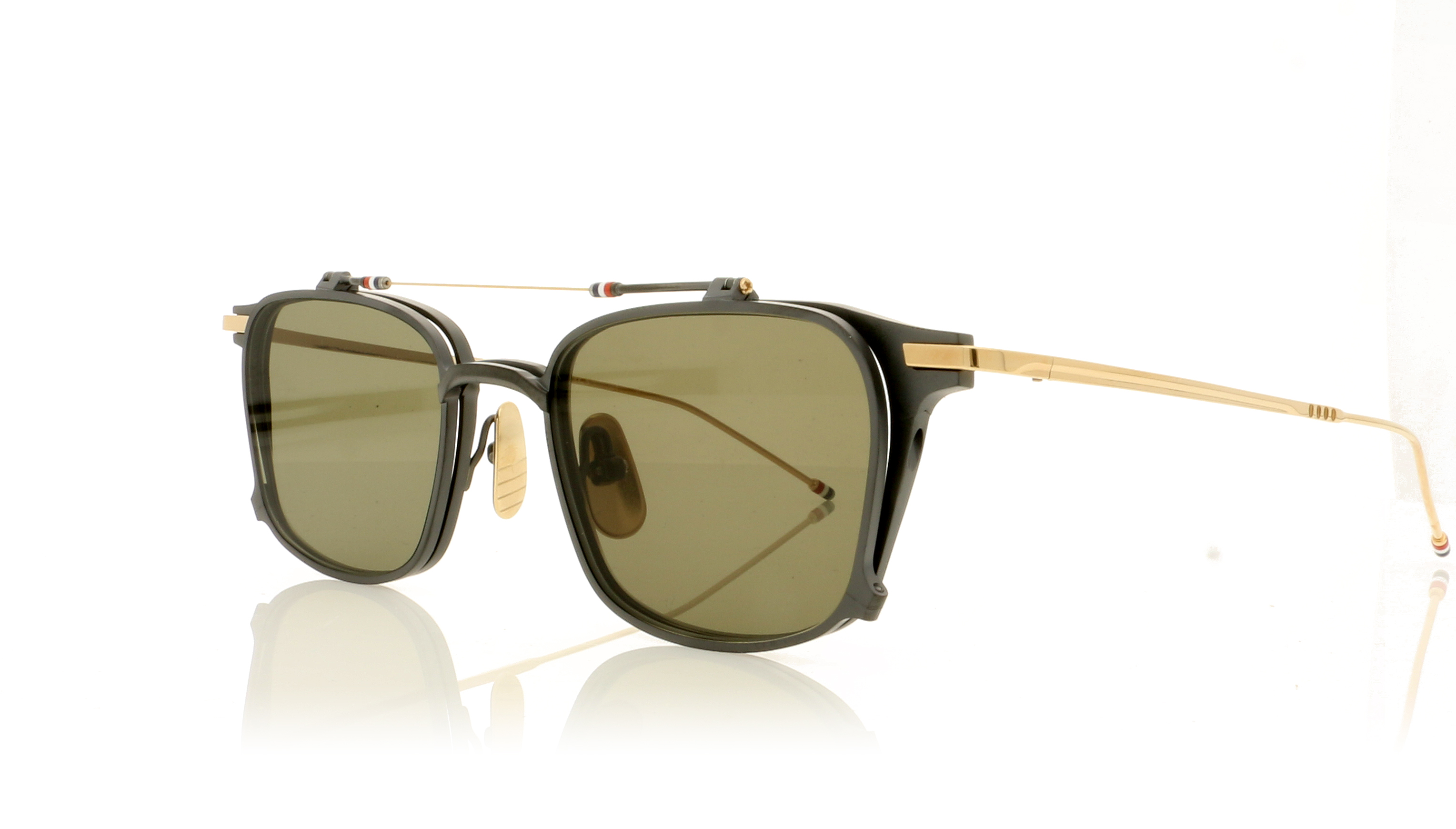 Thom Browne TB-817 TBS817 Black Iron/White Gold BIWGLD Sunglasses