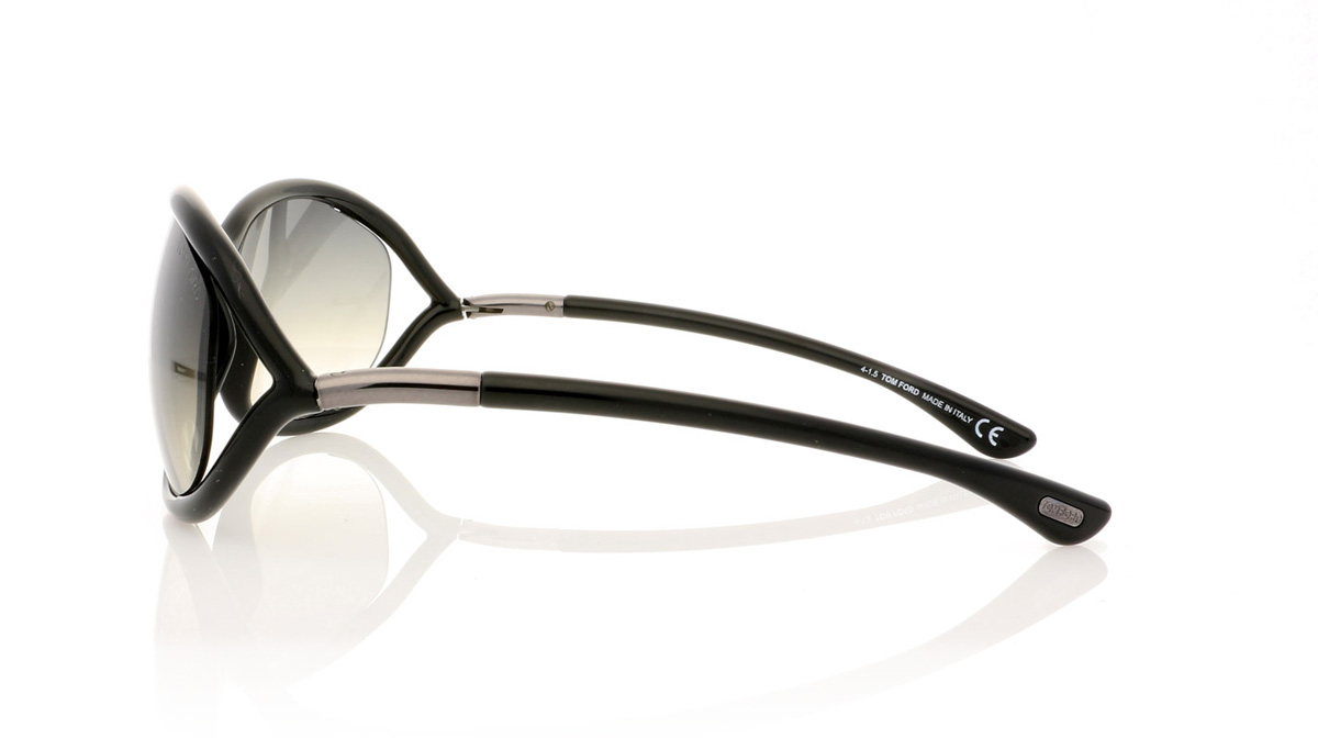 Tom Ford JENNIFER TF0008 Shiny Black/Gradient Smoke 01B Sunglasses