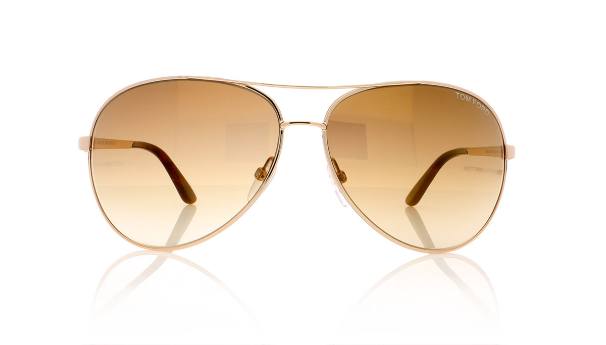 Tom Ford CHARLES TF0035 Shiny Rose Gold/Brown Mirror 28G Sunglasses