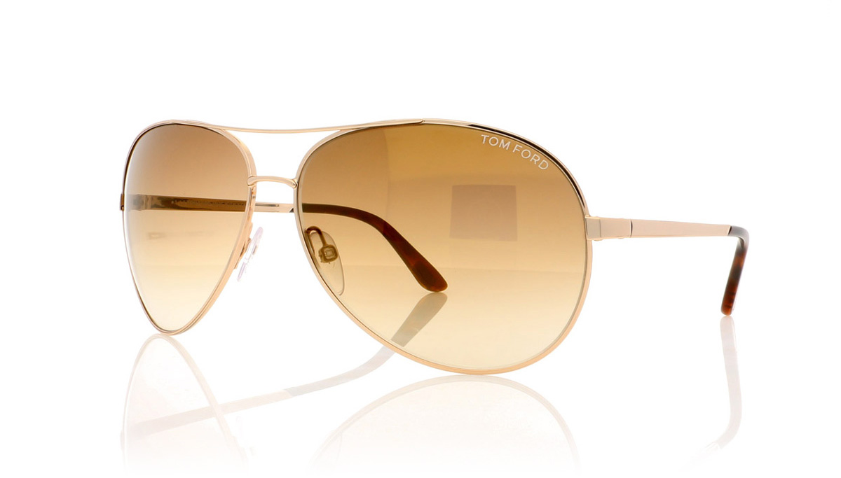 Tom Ford CHARLES TF0035 Shiny Rose Gold/Brown Mirror 28G Sunglasses