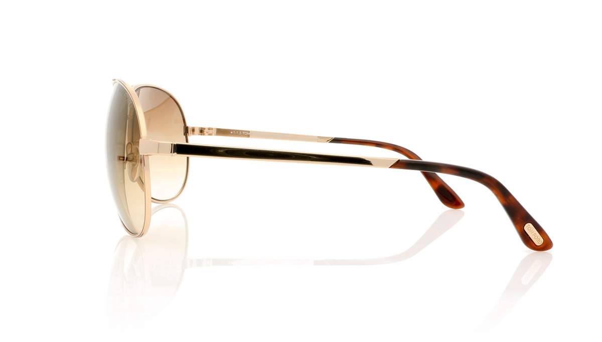 Tom Ford CHARLES TF0035 Shiny Rose Gold/Brown Mirror 28G Sunglasses