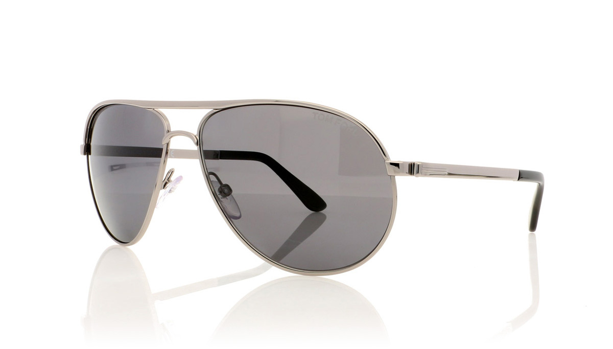 Tom Ford MARKO TF0144 Shiny Light Ruthenium/Smoke Polarised Lenses 14D Sunglasses