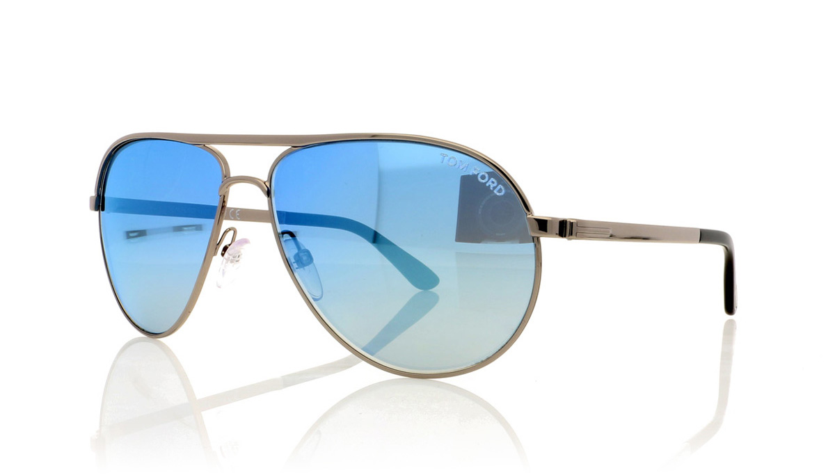 Tom Ford MARKO TF0144 Shiny Lght Ruth Blu Mir 14X Sunglasses