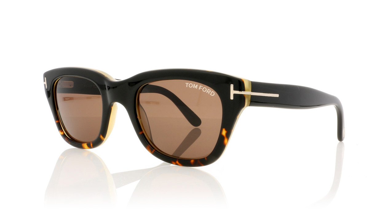 Tom Ford SNOWDON TF0237 Black/Brown/Roviex Lenses 05J Sunglasses