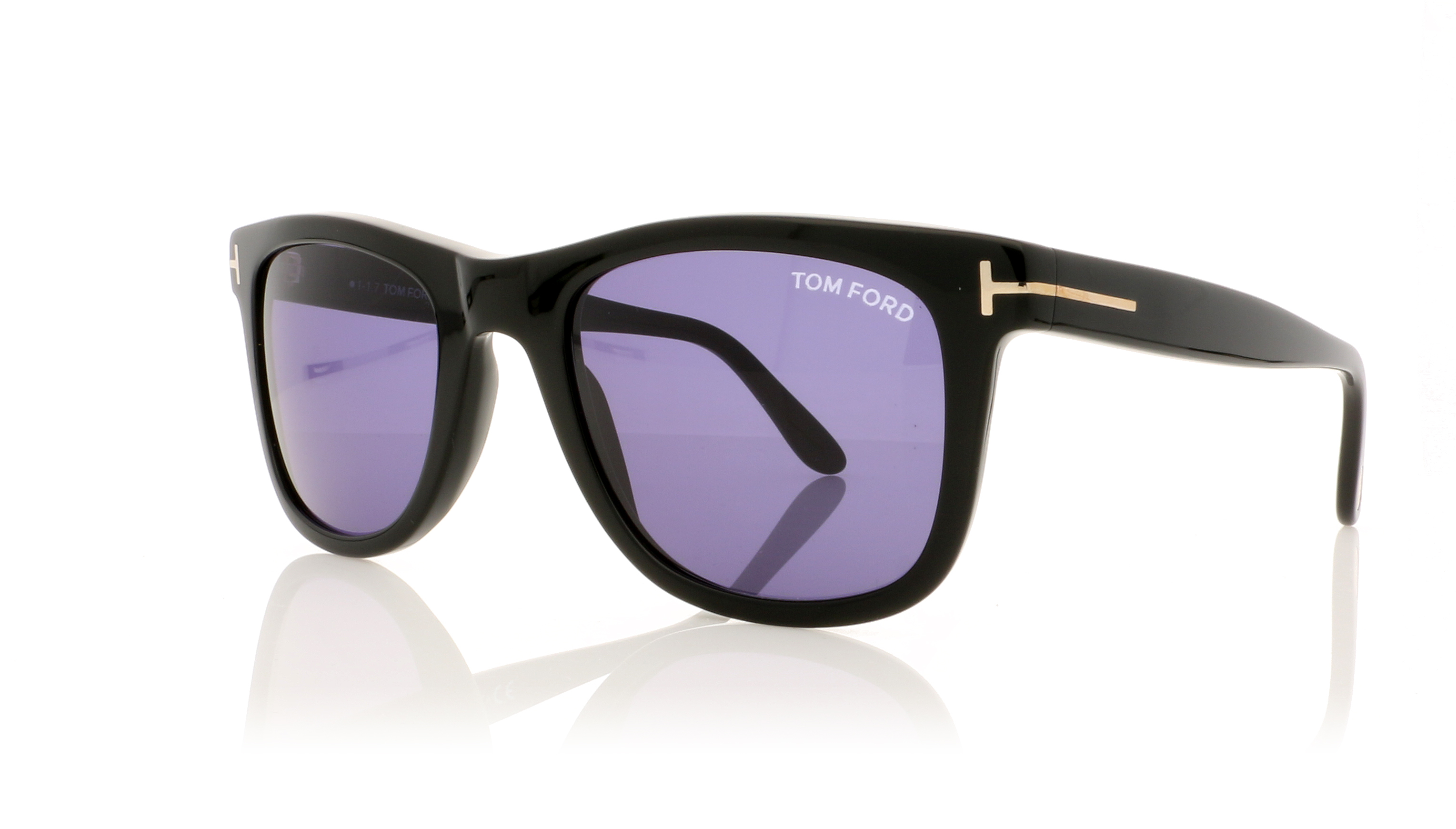 Tom Ford LEO TF0336 Shiny Black/Blue 01V Sunglasses