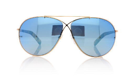 Picture of Tom Ford Eva TF374 28X Shiny Rose Gold Sunglasses