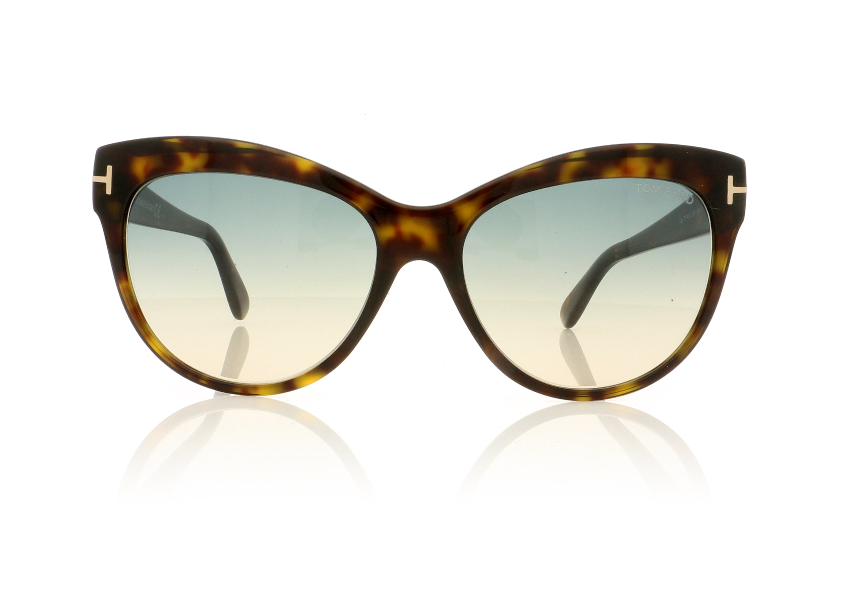 Tom Ford Lily TF430 Dark Havana / Gradient Green 52P Sunglasses