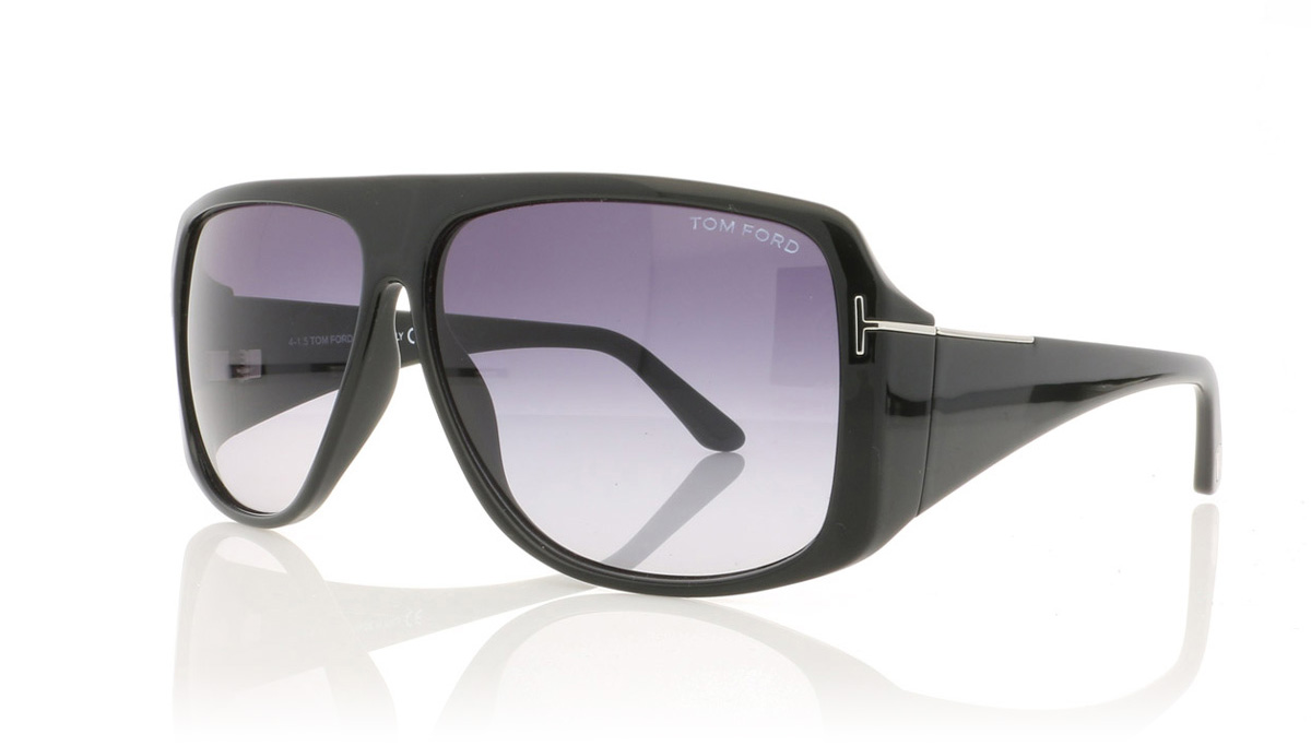 Tom Ford HARLEY TF0433 Shiny Black/Grd Blu 01W Sunglasses