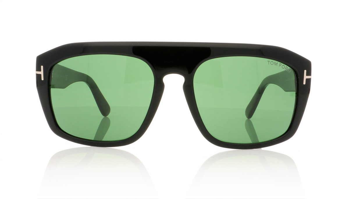 Tom Ford Conrad TF470 Shiny Black/Green Lenses 01N Sunglasses