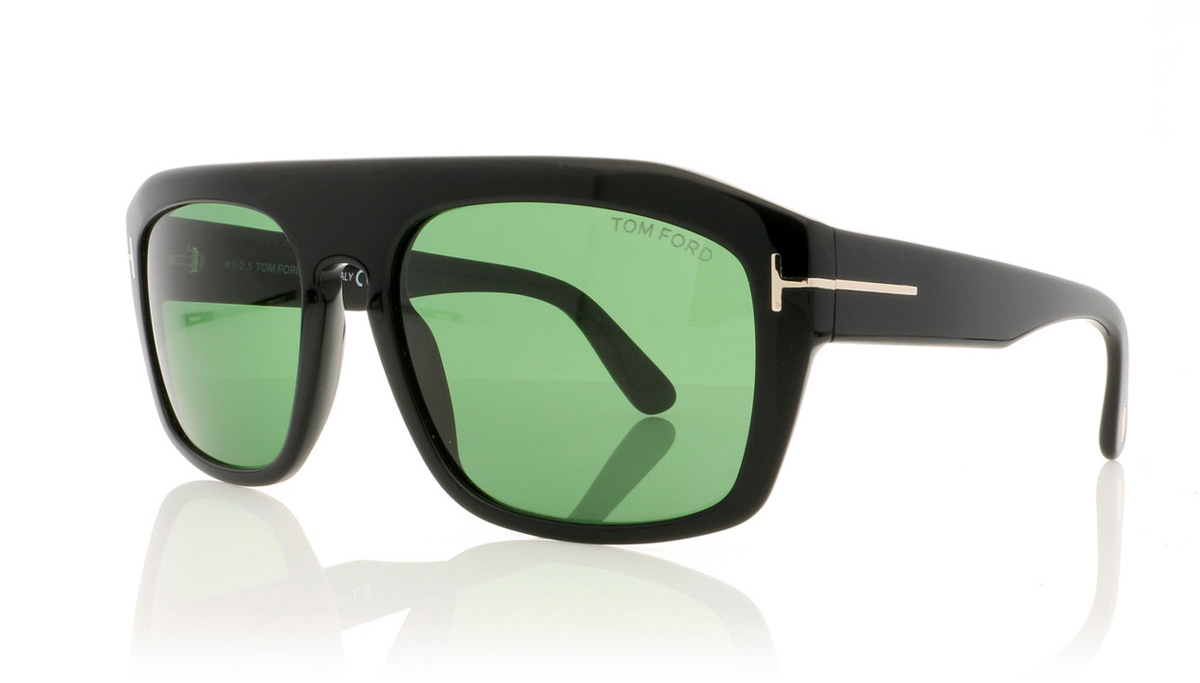 Tom Ford Conrad TF470 Shiny Black/Green Lenses 01N Sunglasses