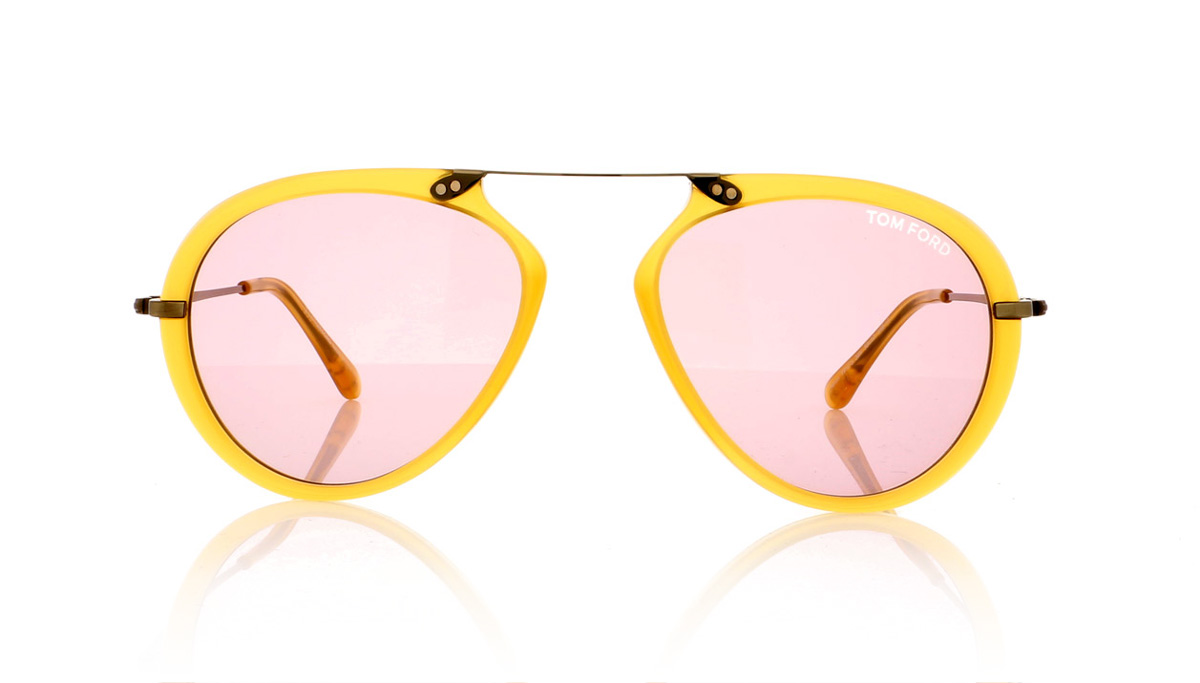 Tom Ford AARON TF0473 Shny Yel/Violt 39Y Sunglasses