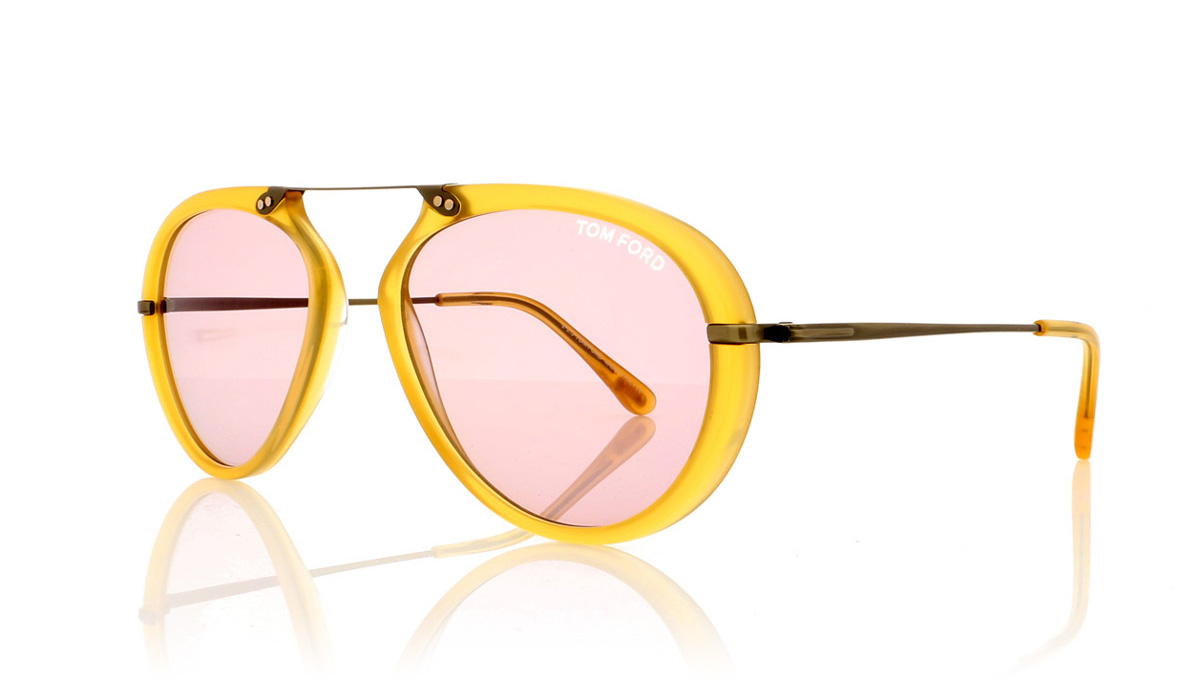 Tom Ford AARON TF0473 Shny Yel/Violt 39Y Sunglasses