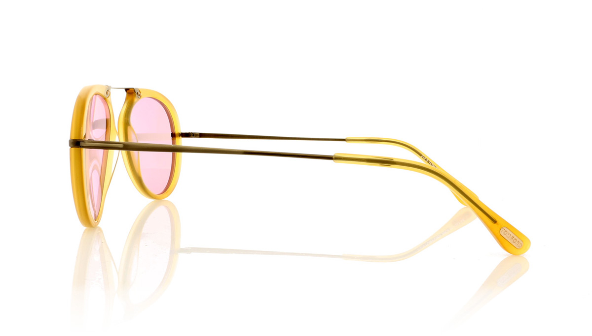 Tom Ford AARON TF0473 Shny Yel/Violt 39Y Sunglasses