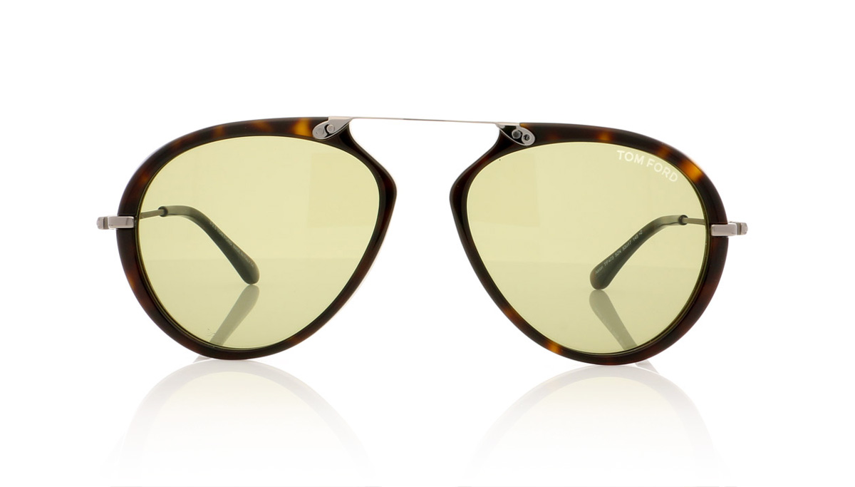 Tom Ford AARON TF0473 Dark Havana/Green 52N Sunglasses