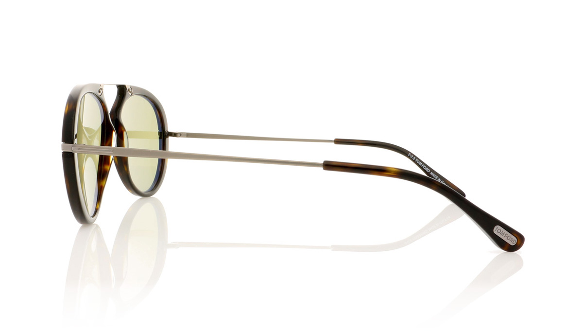 Tom Ford AARON TF0473 Dark Havana/Green 52N Sunglasses