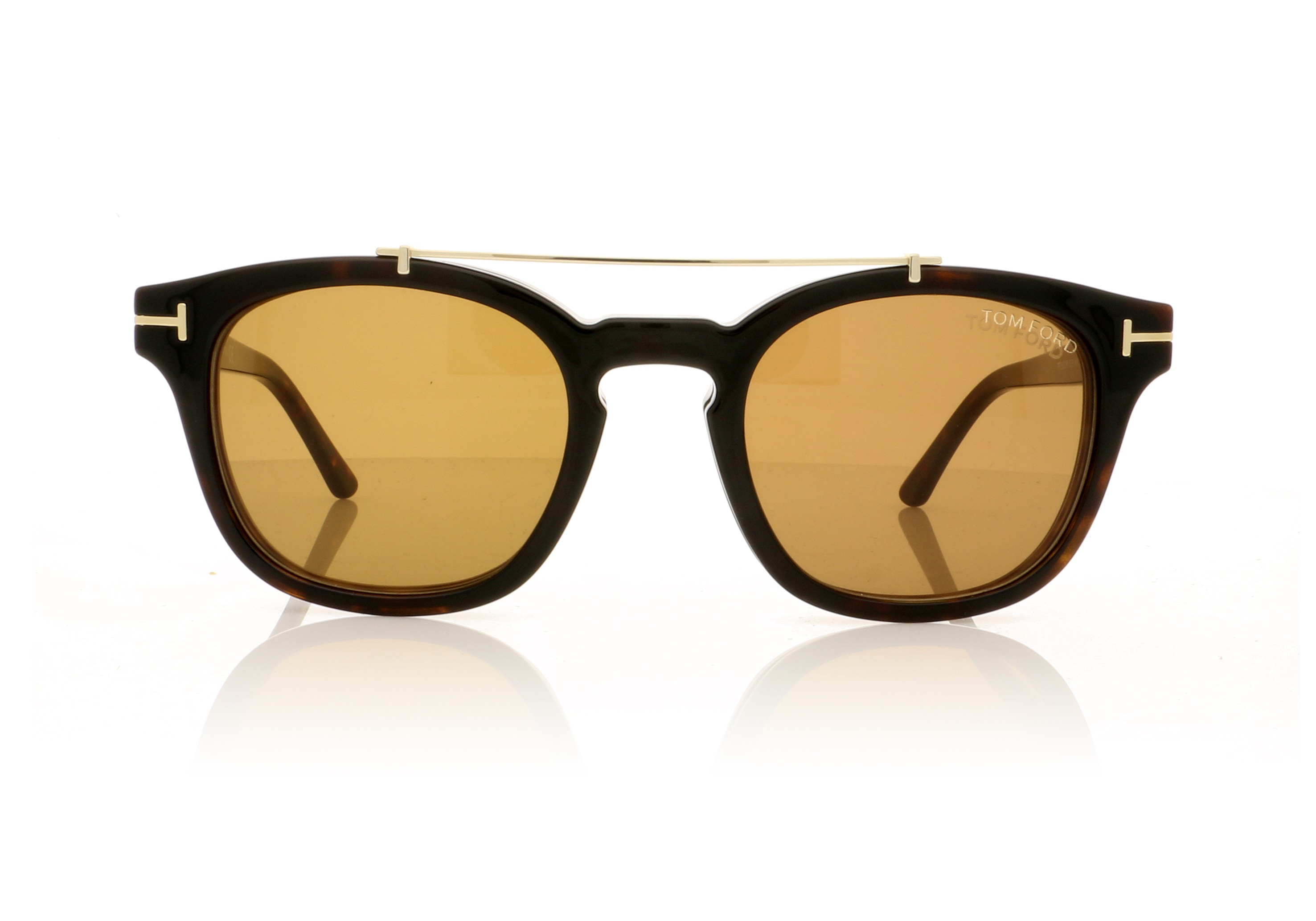 Tom Ford FT5532-B Dark Havana/ With Brown Clip-On 52E Glasses