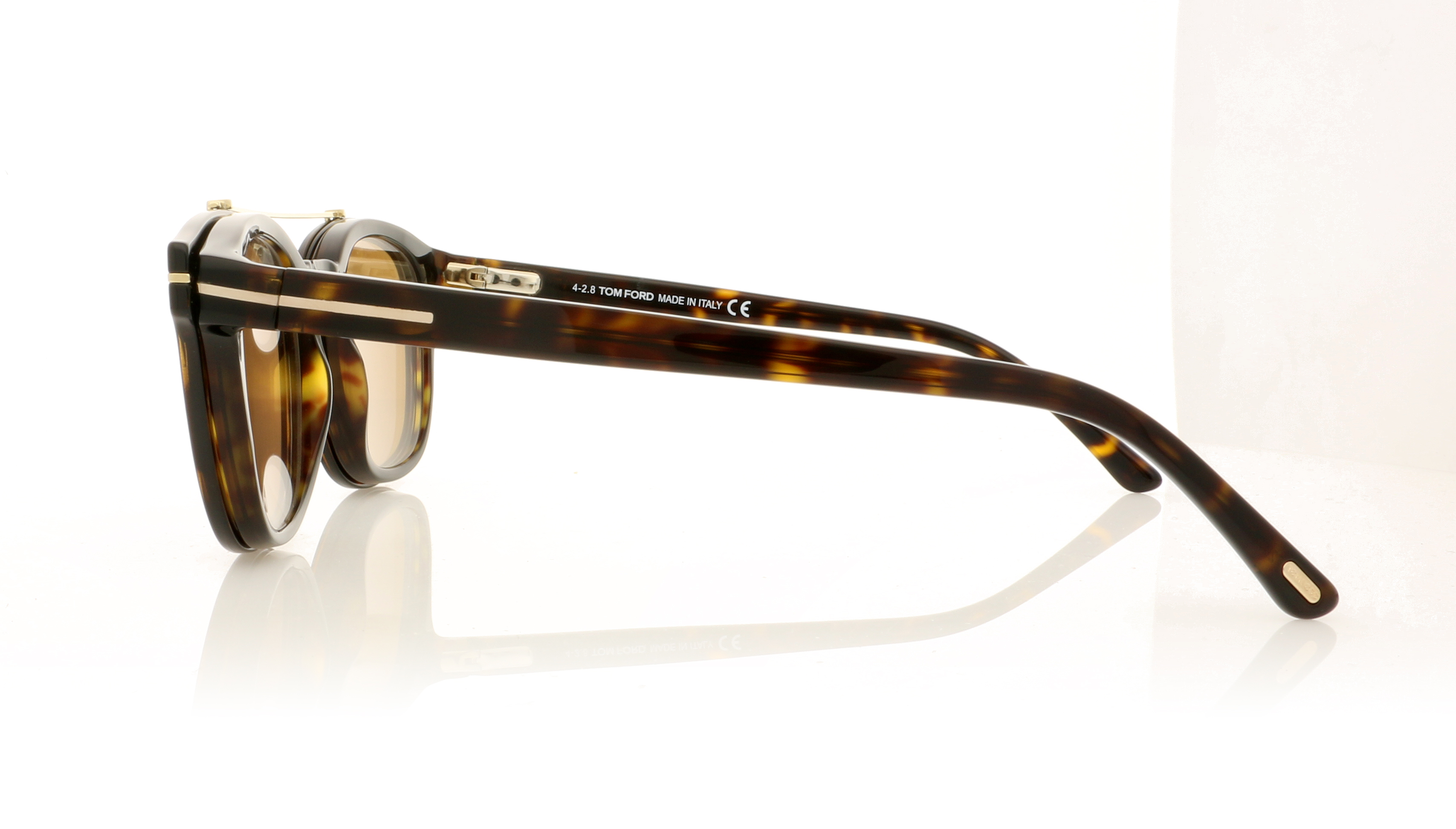 Tom Ford FT5532-B Dark Havana/ With Brown Clip-On 52E Glasses