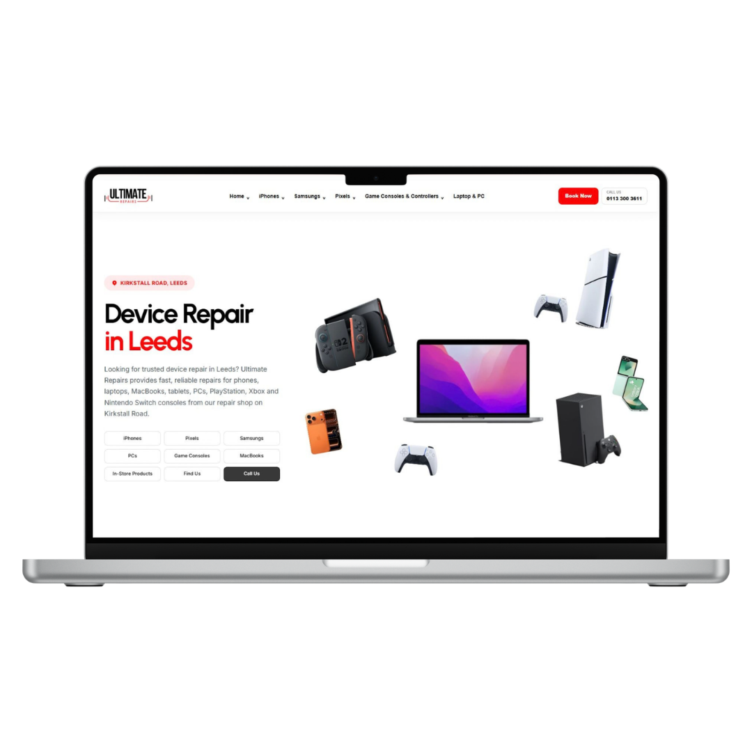 Ultimate Repairs website design by OmniGrowth Studio
