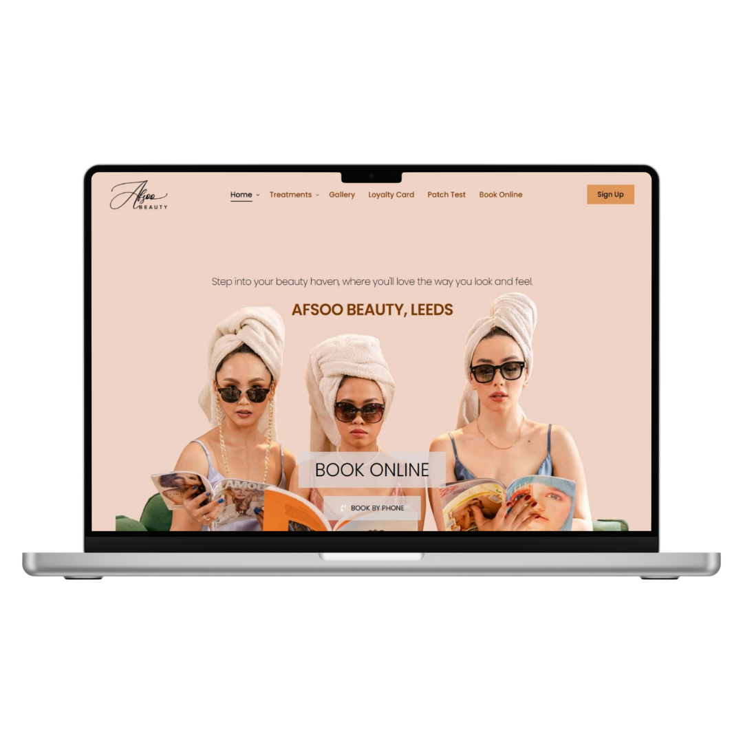 Afsoo Beauty website design by OmniGrowth Studio