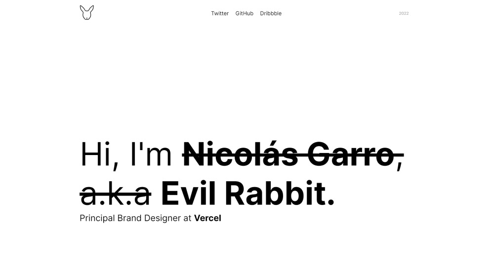 Evil Rabbit's portfolio website