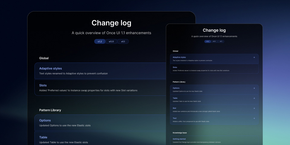 Improved change log of Once UI