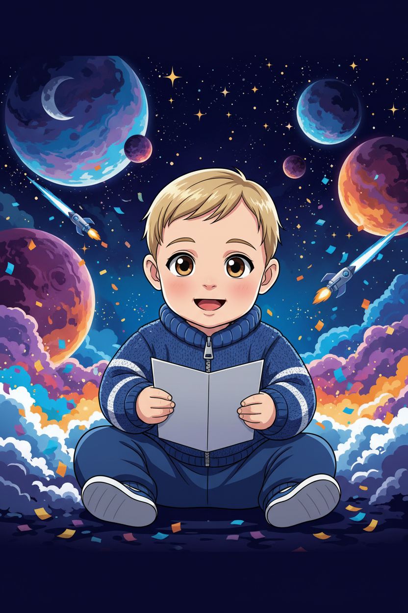 Anime style example — Space & Moon theme