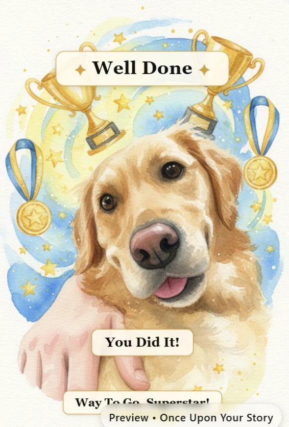 Personalised Well Done greeting card in watercolour style