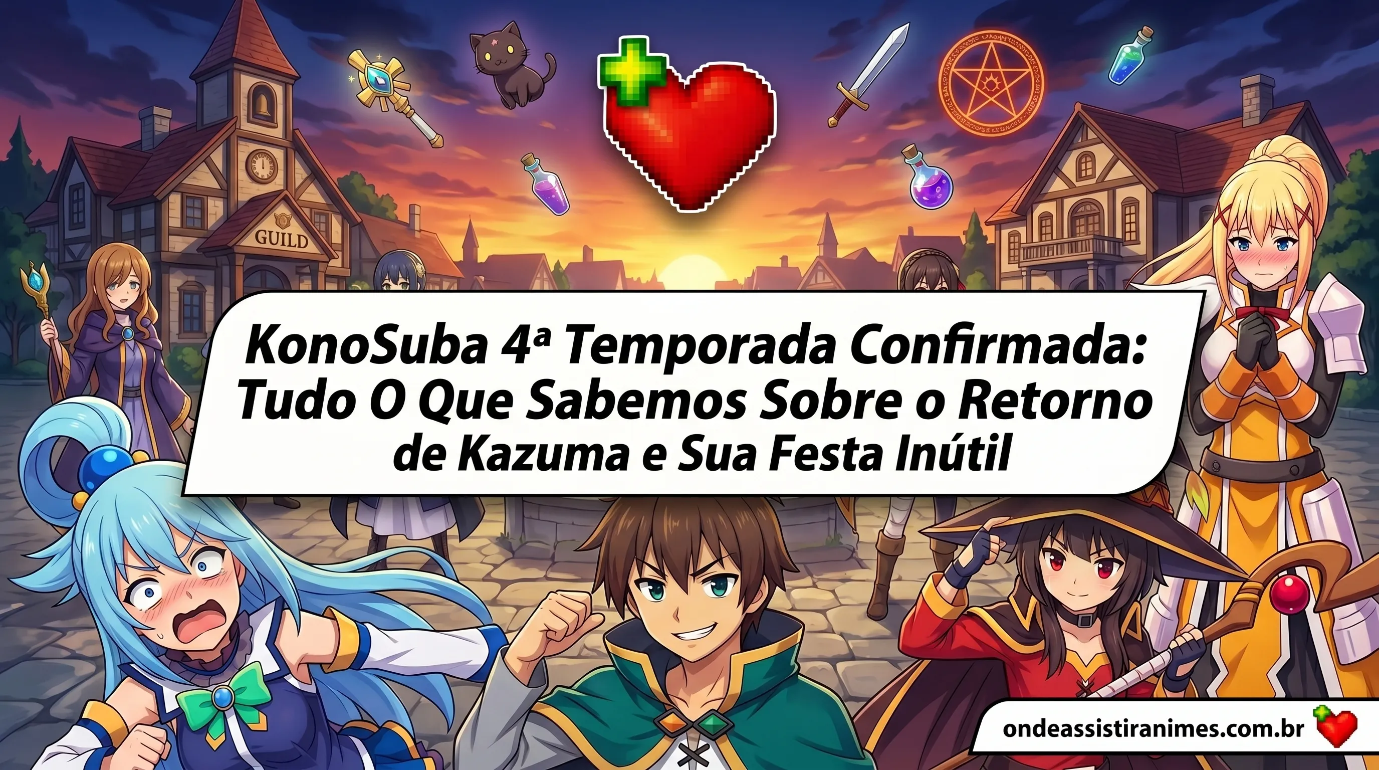 KonoSuba Temporada 4 Confirmada: Tudo Que Sabemos Sobre o Retorno de Kazuma e Sua Party Inútil