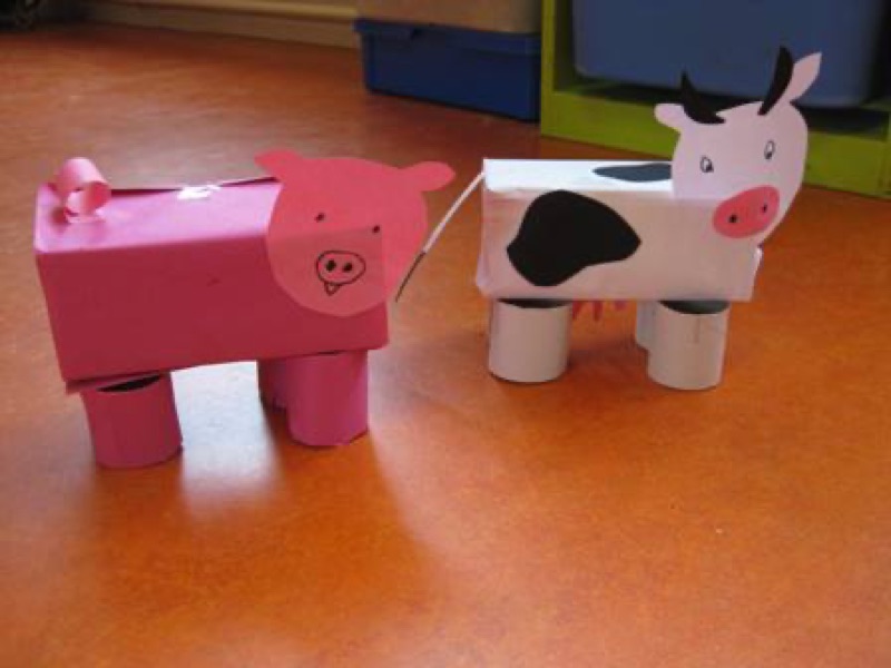 Voorbeeld van Dieren knutselen van doosjes