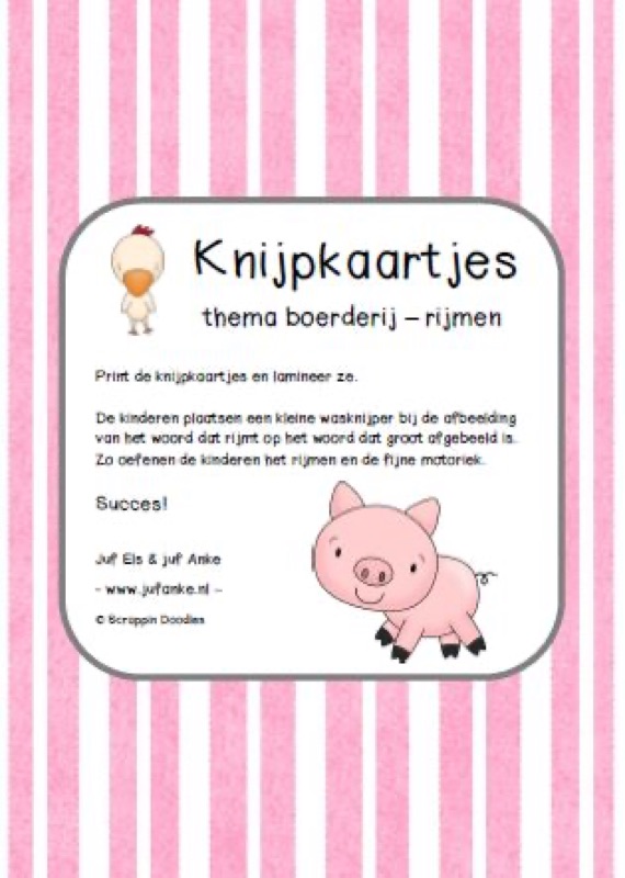 Voorbeeld van Knijpkaartjes boerderij rijmen