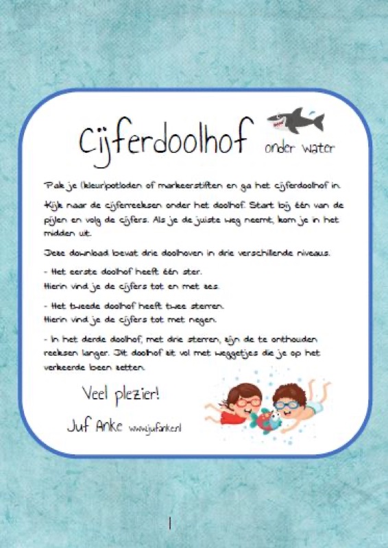Voorbeeld van Cijferdoolhoven onder water