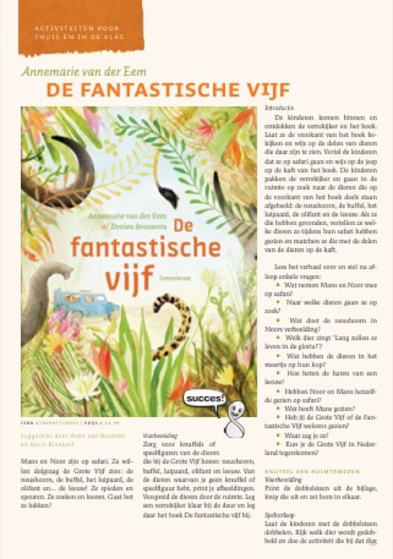 Voorbeeld van Lessuggesties bij De fantastische vijf (Lemniscaat)