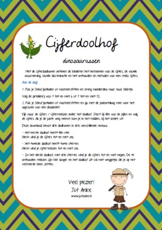 Voorbeeld van Cijferdoolhoven dinosaurussen