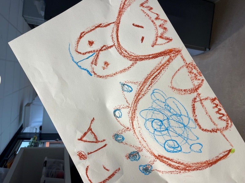 Voorbeeld van Dino's voorbereidend schrijven