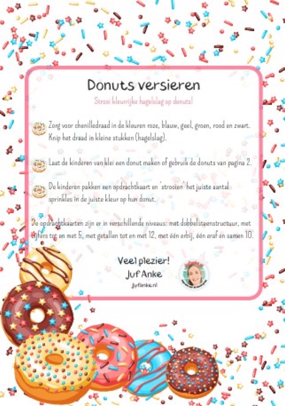 Voorbeeld van Donuts versieren met telkaarten