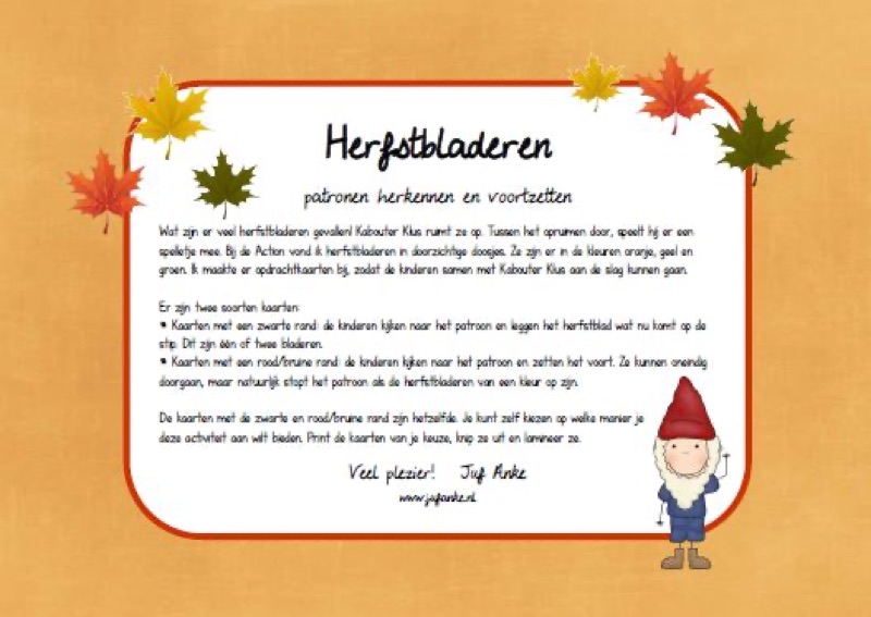 Voorbeeld van Herfstbladeren patronen